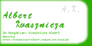 albert kvasznicza business card